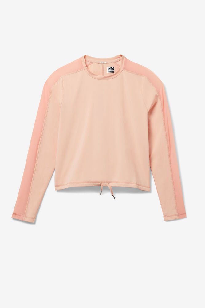 Fila Gym Queen Long Sleeve Top Rose T-Shirt Womens - NZ 12573-IXFL